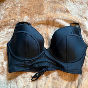 City Chic underwire swim bra with lace up corset back